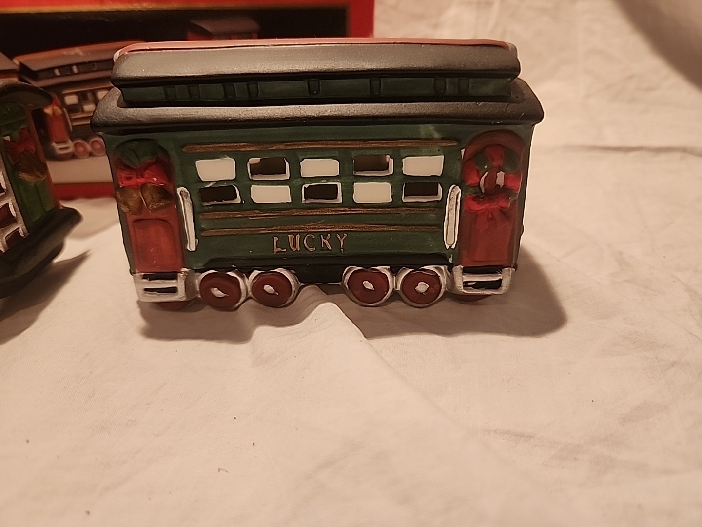 Vtg 1993 Handpainted Porcelain 3pc Train Set – Share the Joy