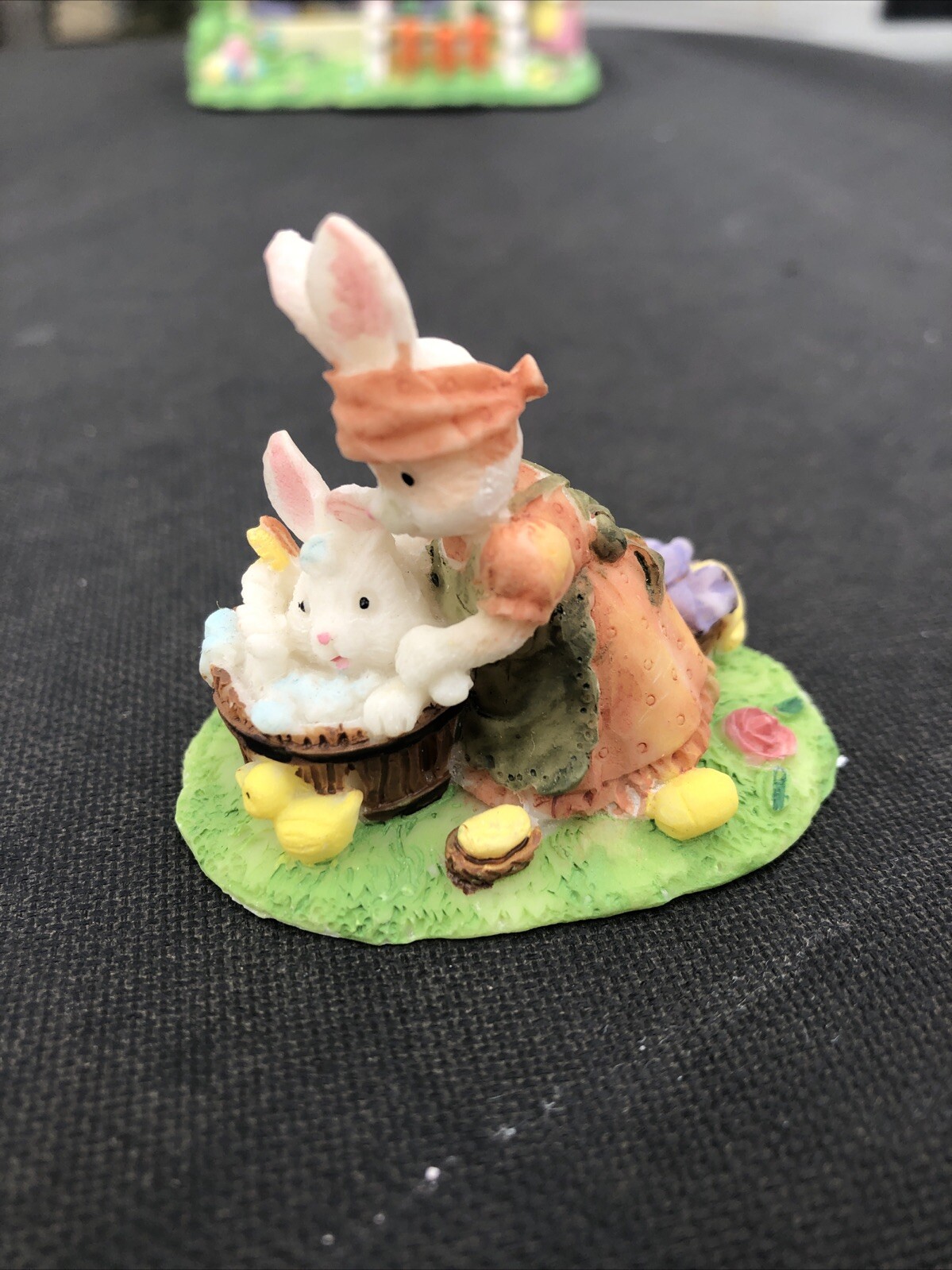 VTG Easter Village Town House Ceramic Building & Box 10 Piece Bunny No Cords