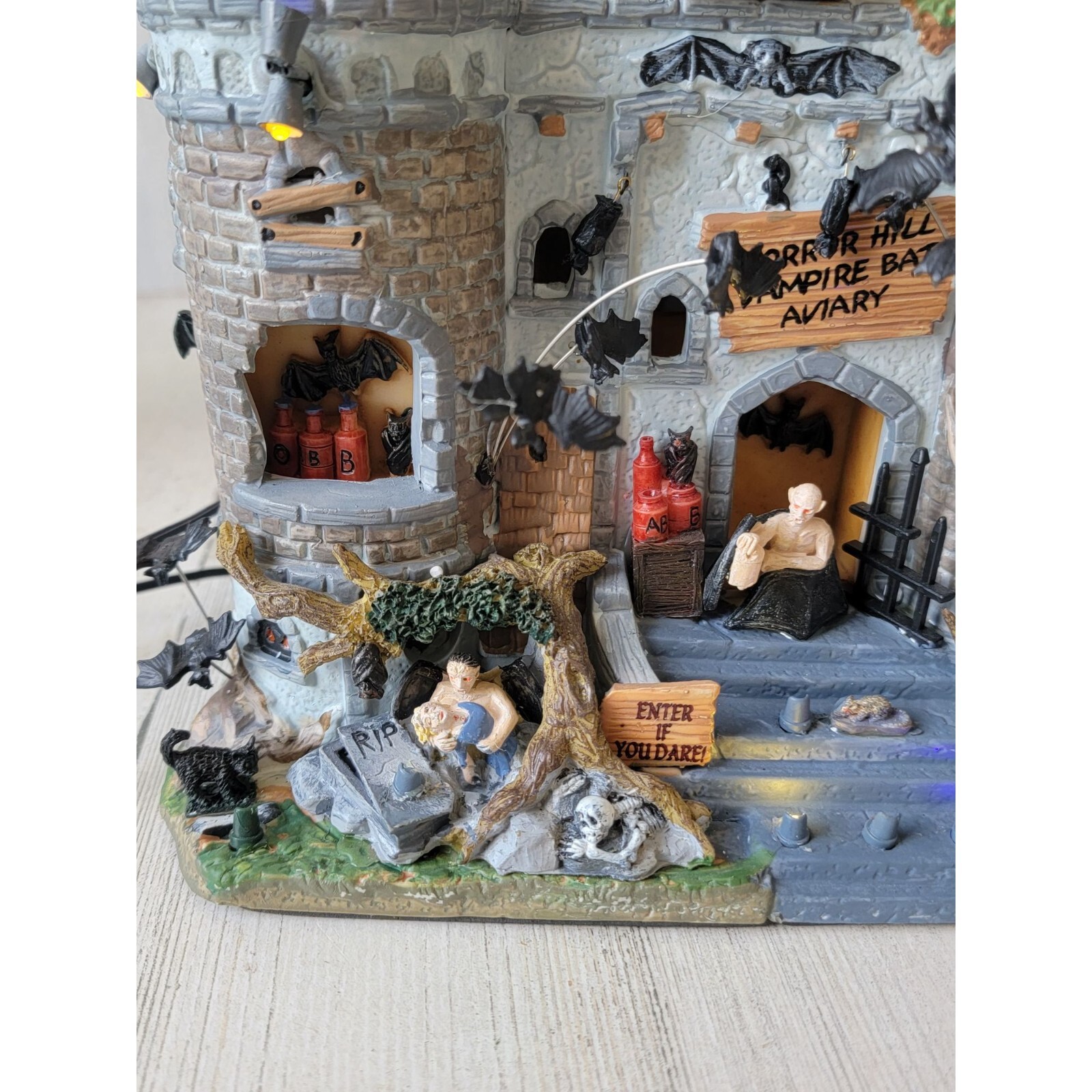 Lemax Vampire Bat Aviary 2011 spooky town Village accessory Halloween