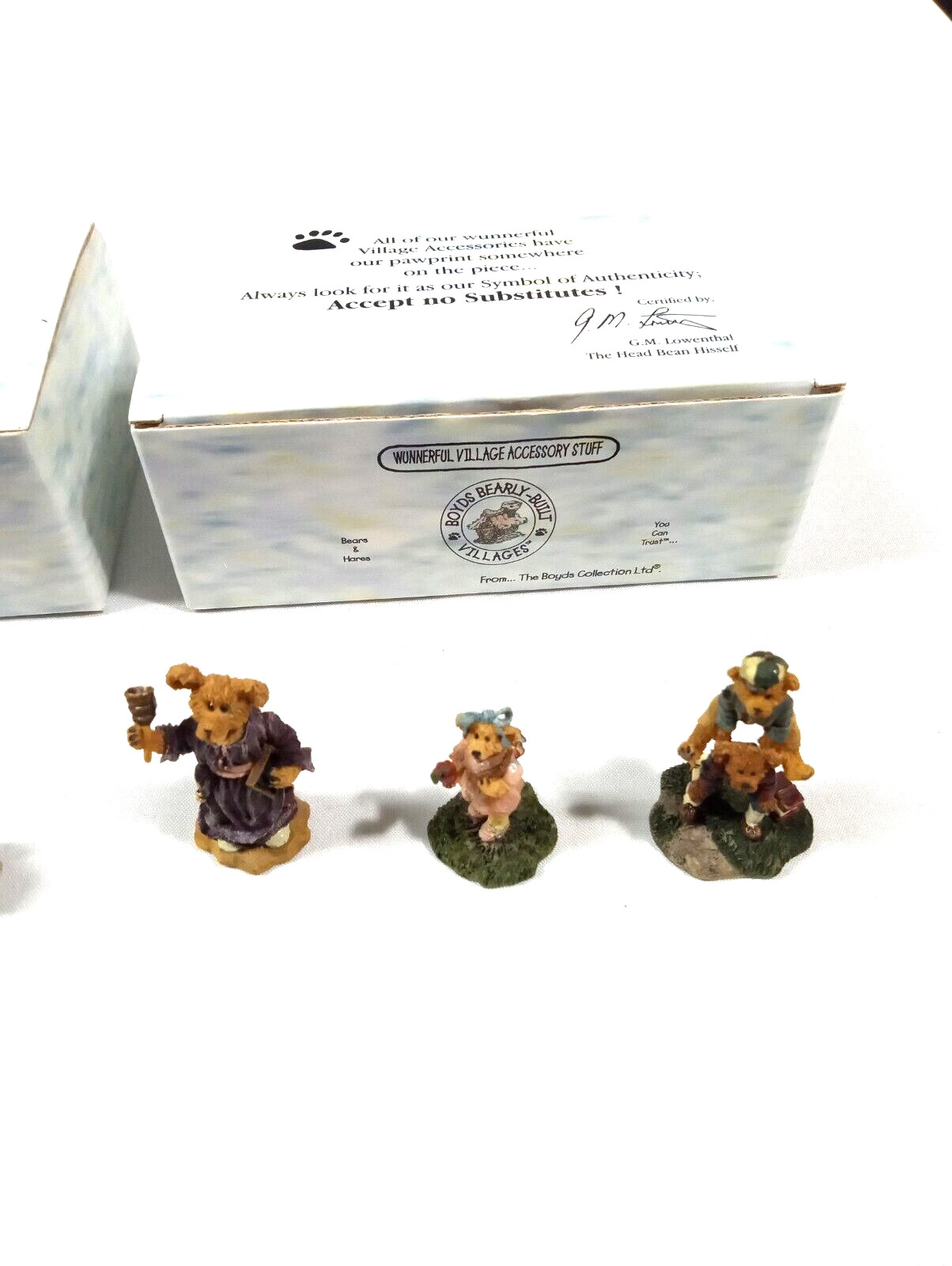 Boyds Bearly Built Villages Chapel School & Hideaway 3 Sets New Complete