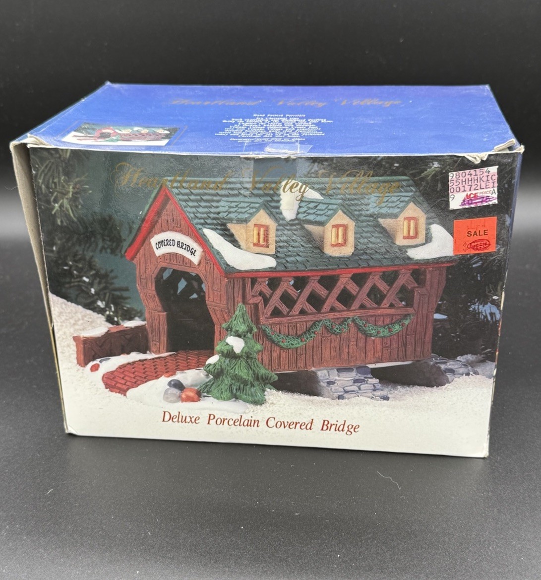O’well Heartland Valley Village Deluxe Porcelain Covered Bridge Christmas