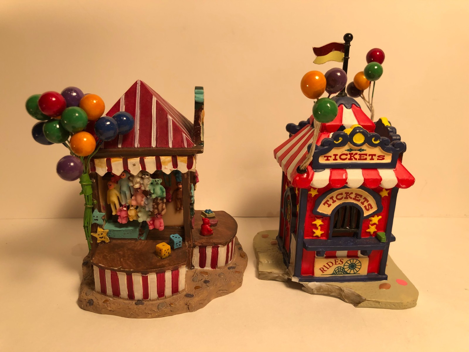 Lemax SET of 2 CARNIVAL BOOTHS Damaged See Description No boxes