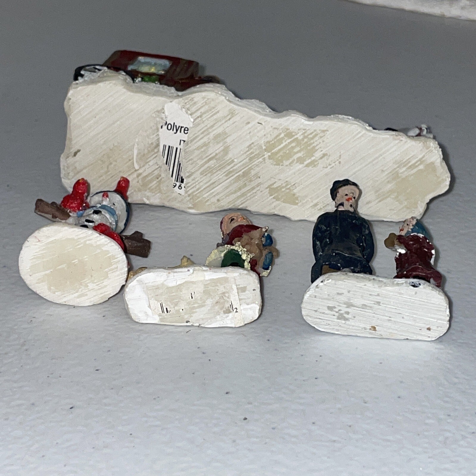 Vintage Christmas Village Figurine Lot Small Resin Village Holiday Figure Lot