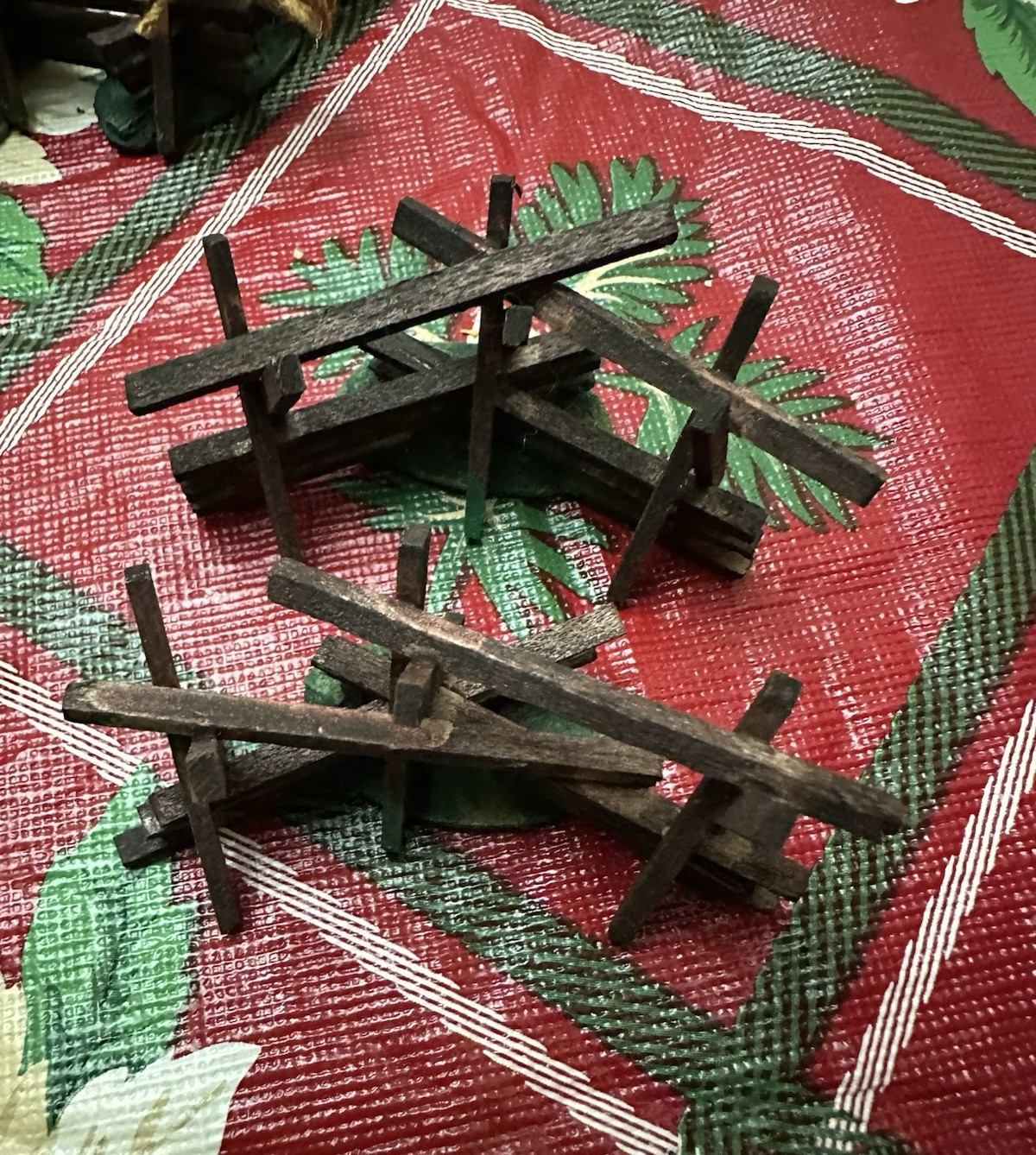Coventry Cove Lemax Split Rail Fence Christmas Village Rustic Set Of 6 & 2 bales