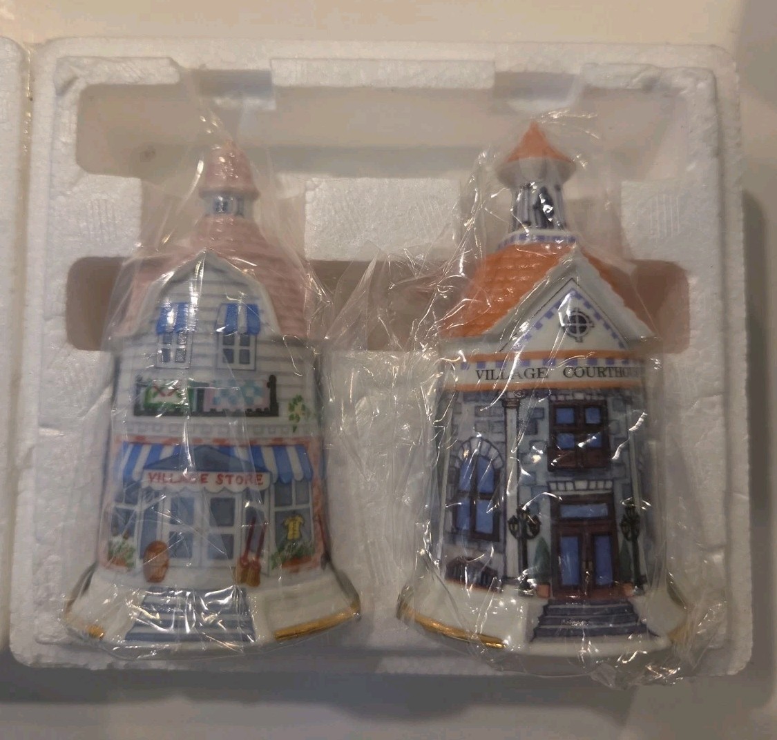 1993 Lenox Fine Porcelain Country Bells – Village Courthouse – Village Store