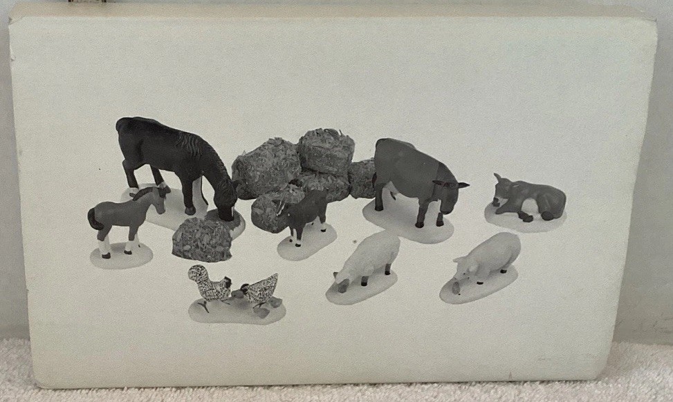 Dept 56 New England Village – Farm Animals – Set of 8 – #56.56588 – NIB