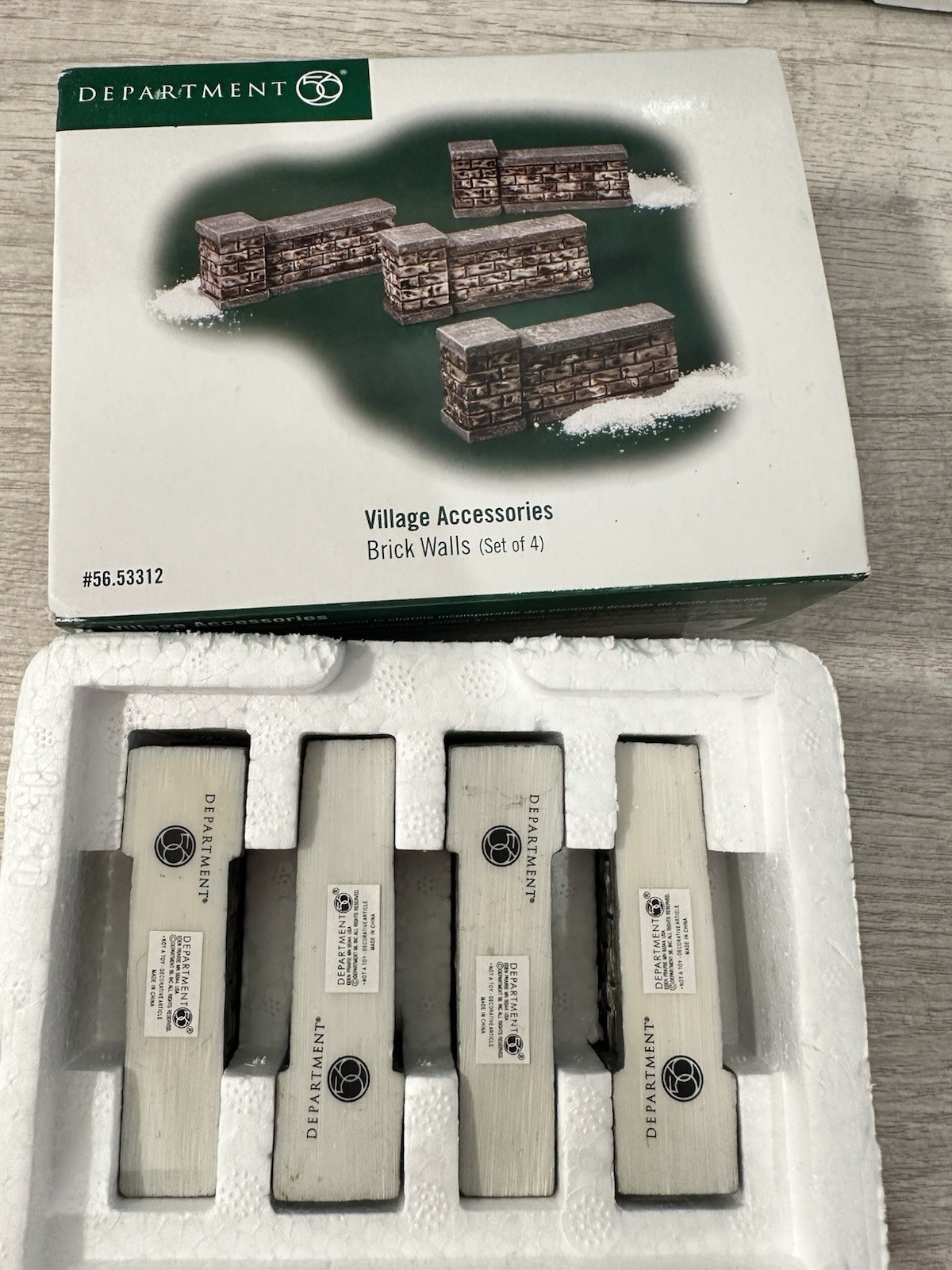 Department 56 Village Accessories – Lot Of Walls, Trees, Brick Path Etc