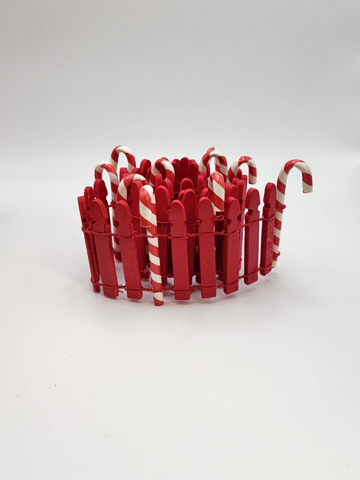 Christmas Village Accessories Candy Cane Fence Elves Snow Village Set of 2
