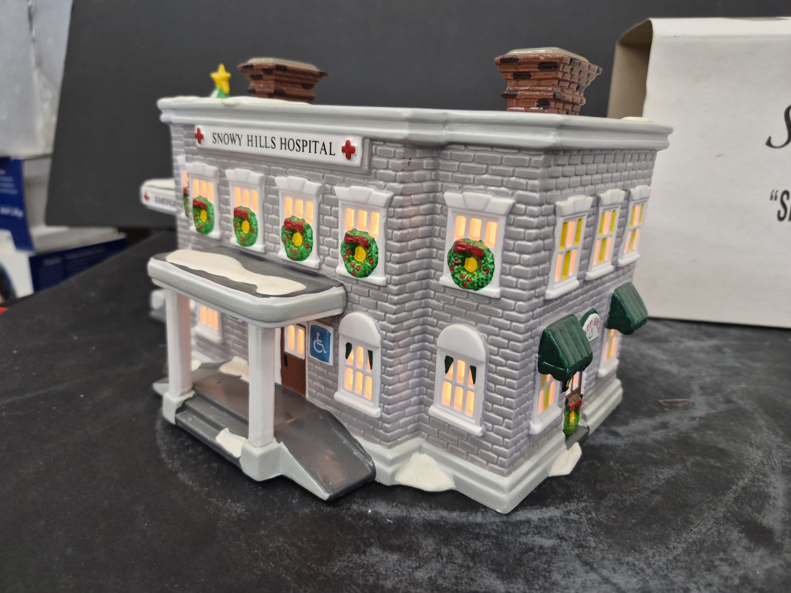 Depart 56 Original Snowy Hills Hospital Retired Snow Village, Beautiful