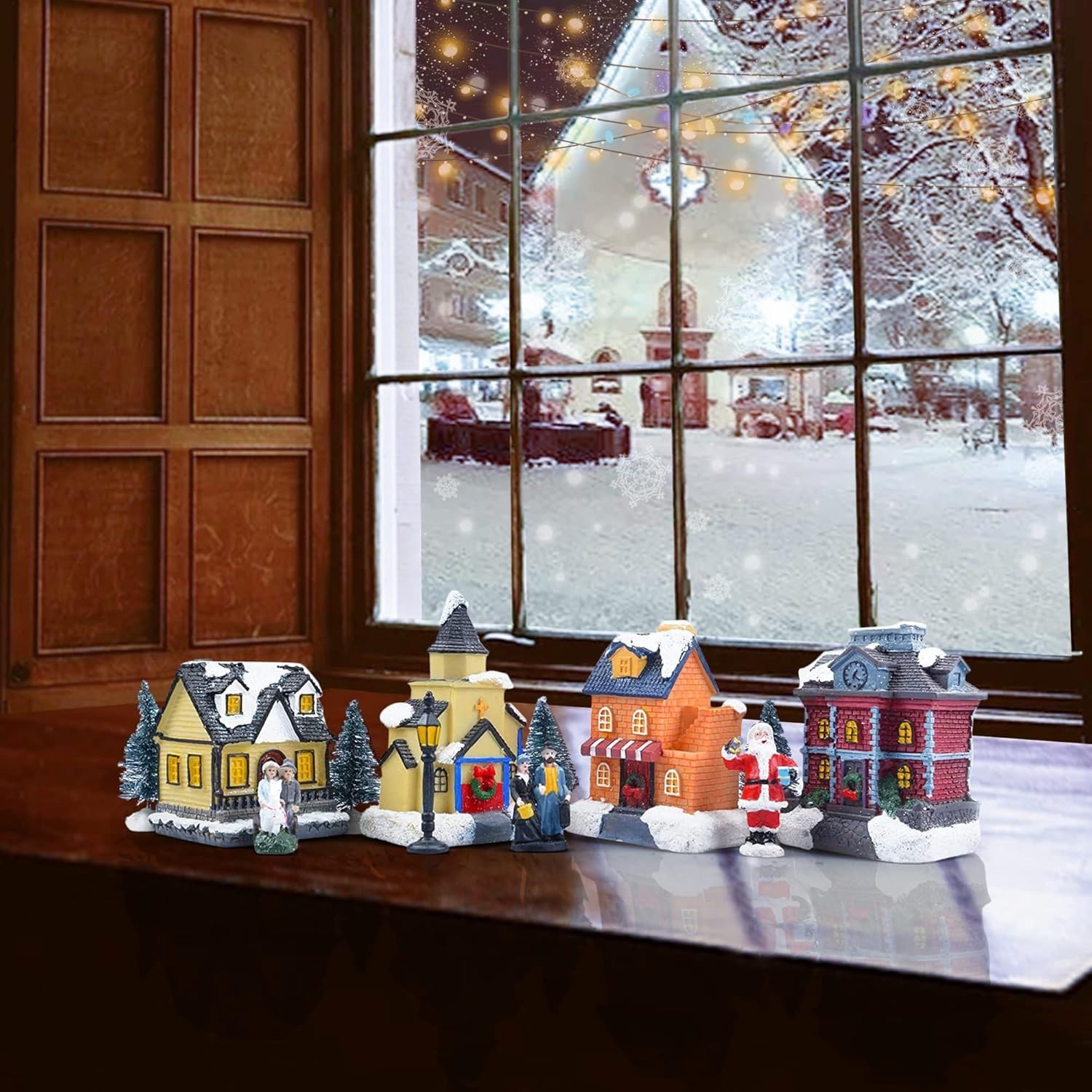 Charming LED Lighted Christmas Village Set – Indoor Holiday Decor for Families