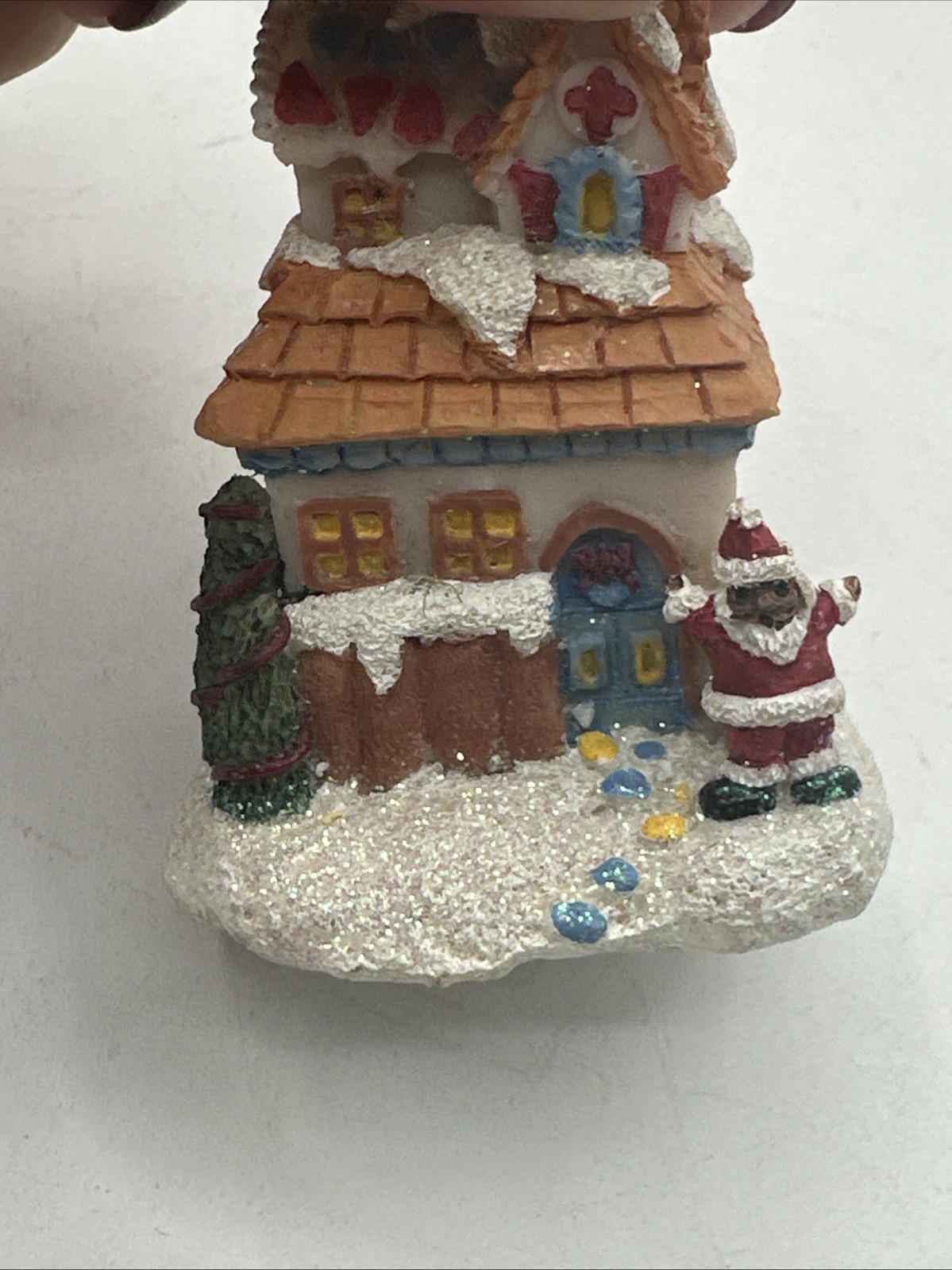 Lot 6 Mini Christmas Village Houses Buildings Ceramic 2”-2.5” Tall, Unbranded