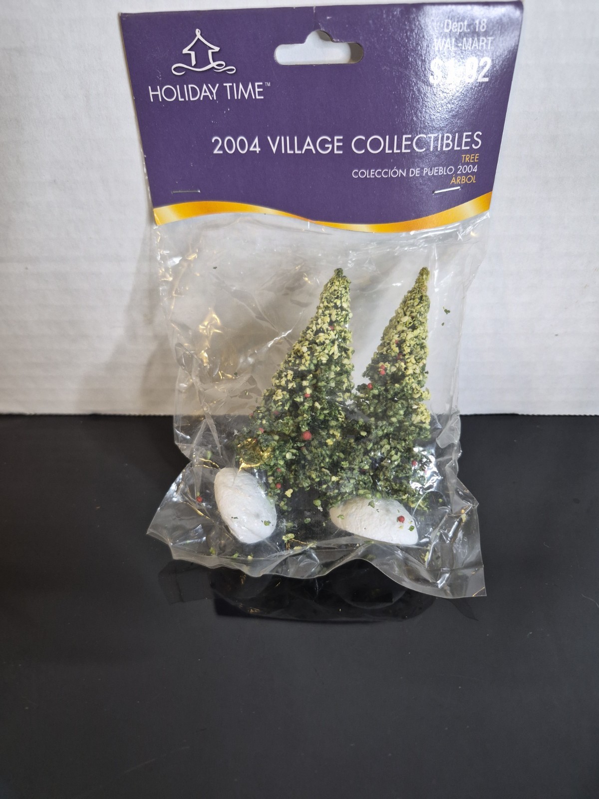 2004 Village Collectibles Trees Holiday Time Two Christmas Trees