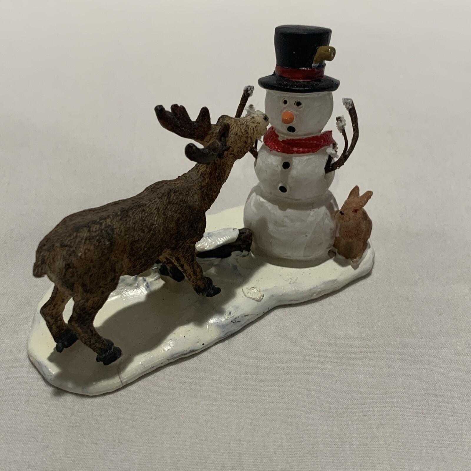 Lemax Christmas Village Snowman & Reindeer Figure Snack Time Accessories #62473