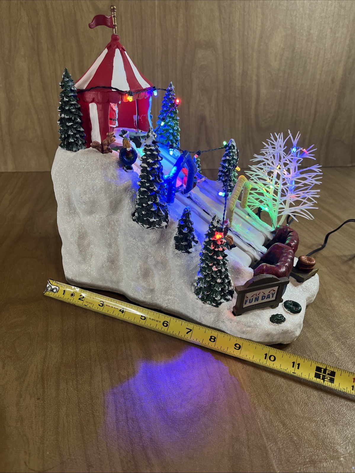 Crosslight Animated Snow Tubing Hill Holiday Christmas Village Lights And Music