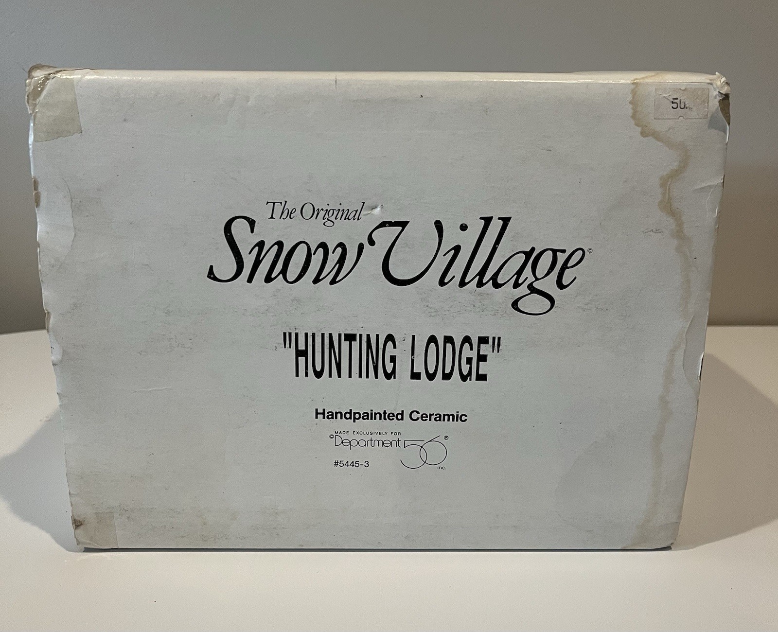 Dept 56 Snow Village HUNTING LODGE #5445-3 Retired 1996 Vintage Antlers Included