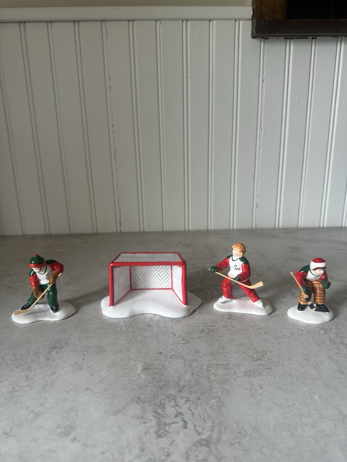 Dept 56 Snow Village 4 Piece Set “Cold Weather Sports” #5410-0 Hockey Accessory