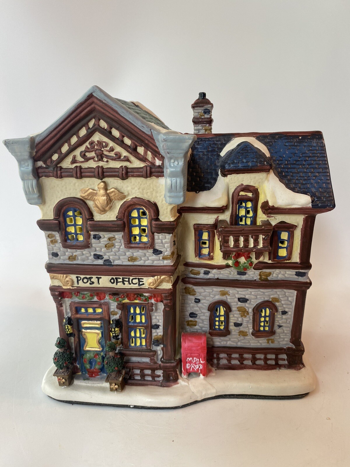 Post Office Christmas Snow Village Building NO LIGHT Mail Box