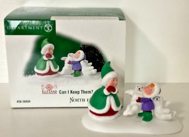 VTG Deptartment 56 Christmas Villiage Figurine Elf Land Can I Keep Them