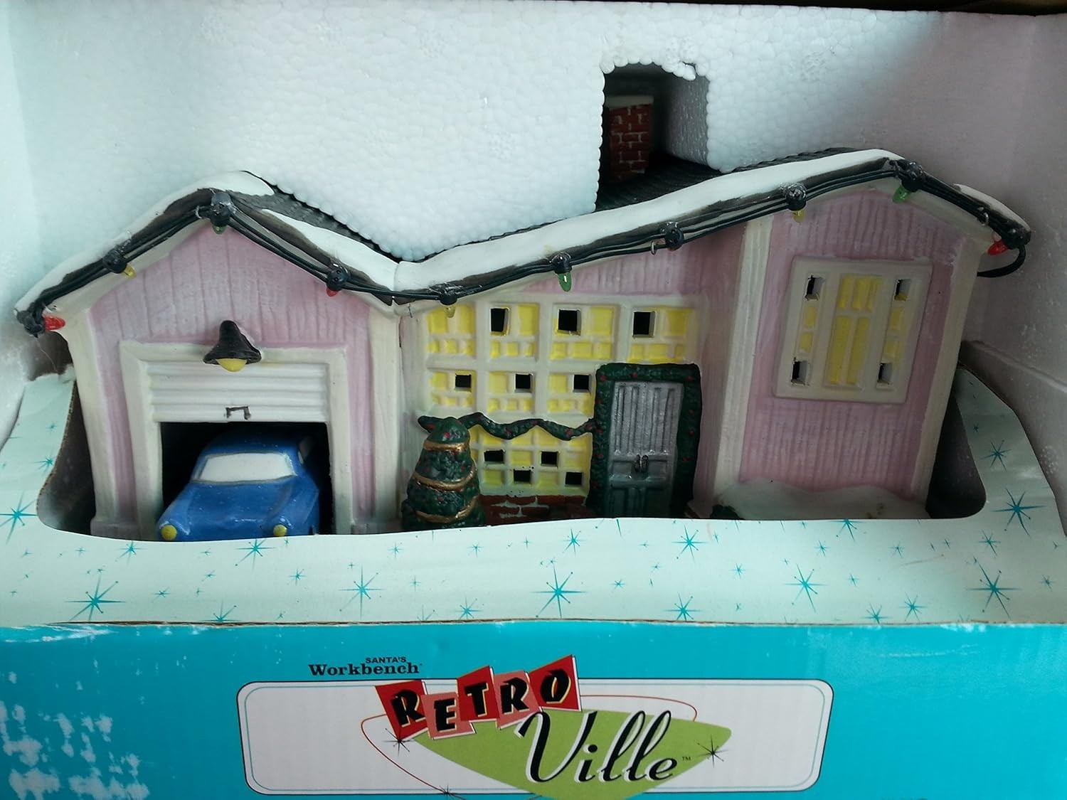 Santa’s Workbench Retro Ville Thompson Residence with Garage Porcelain