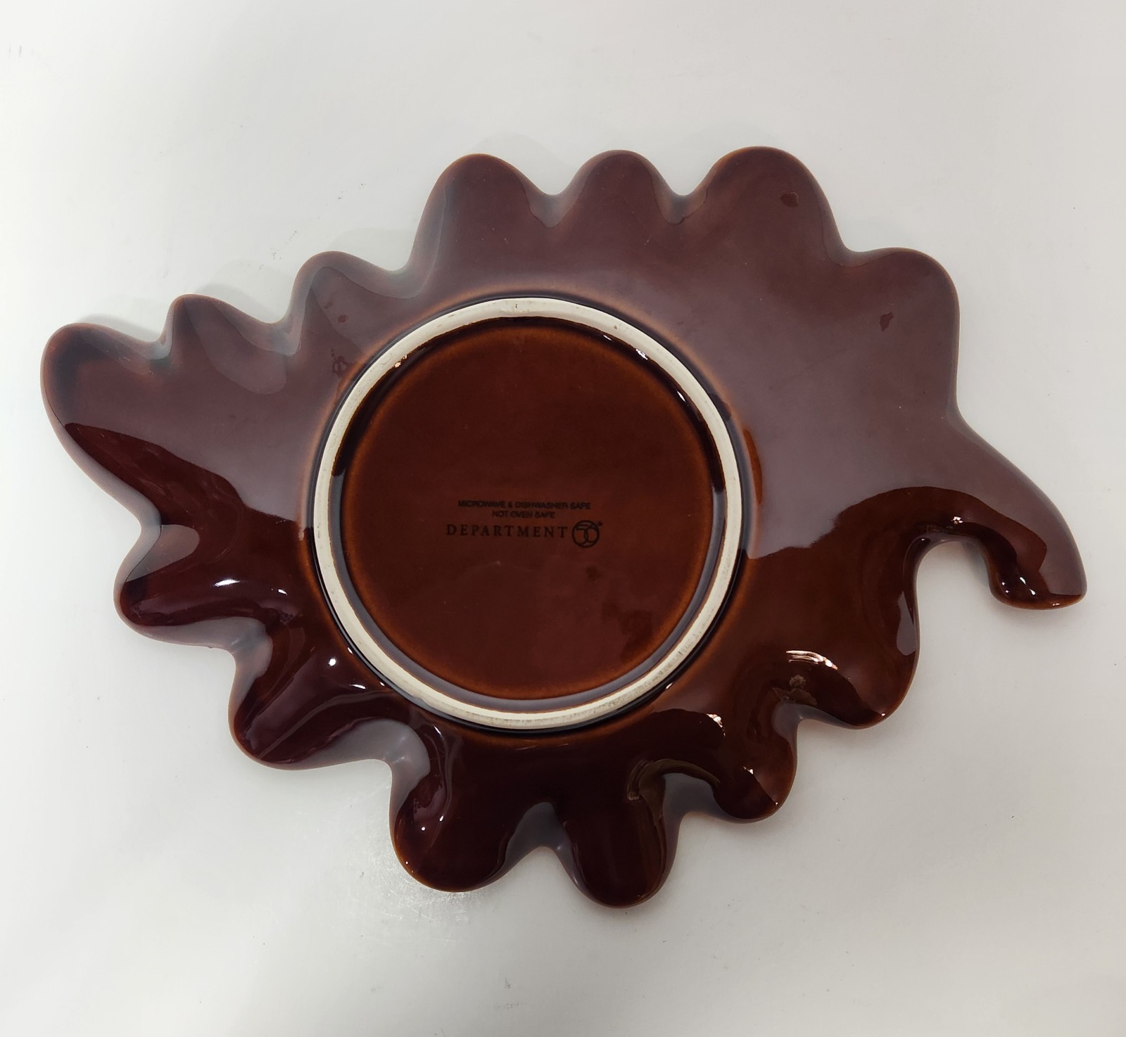 2 Department 56 Leave Design 1 Brown & 1 Gold/Brown Tone Serving Dishes