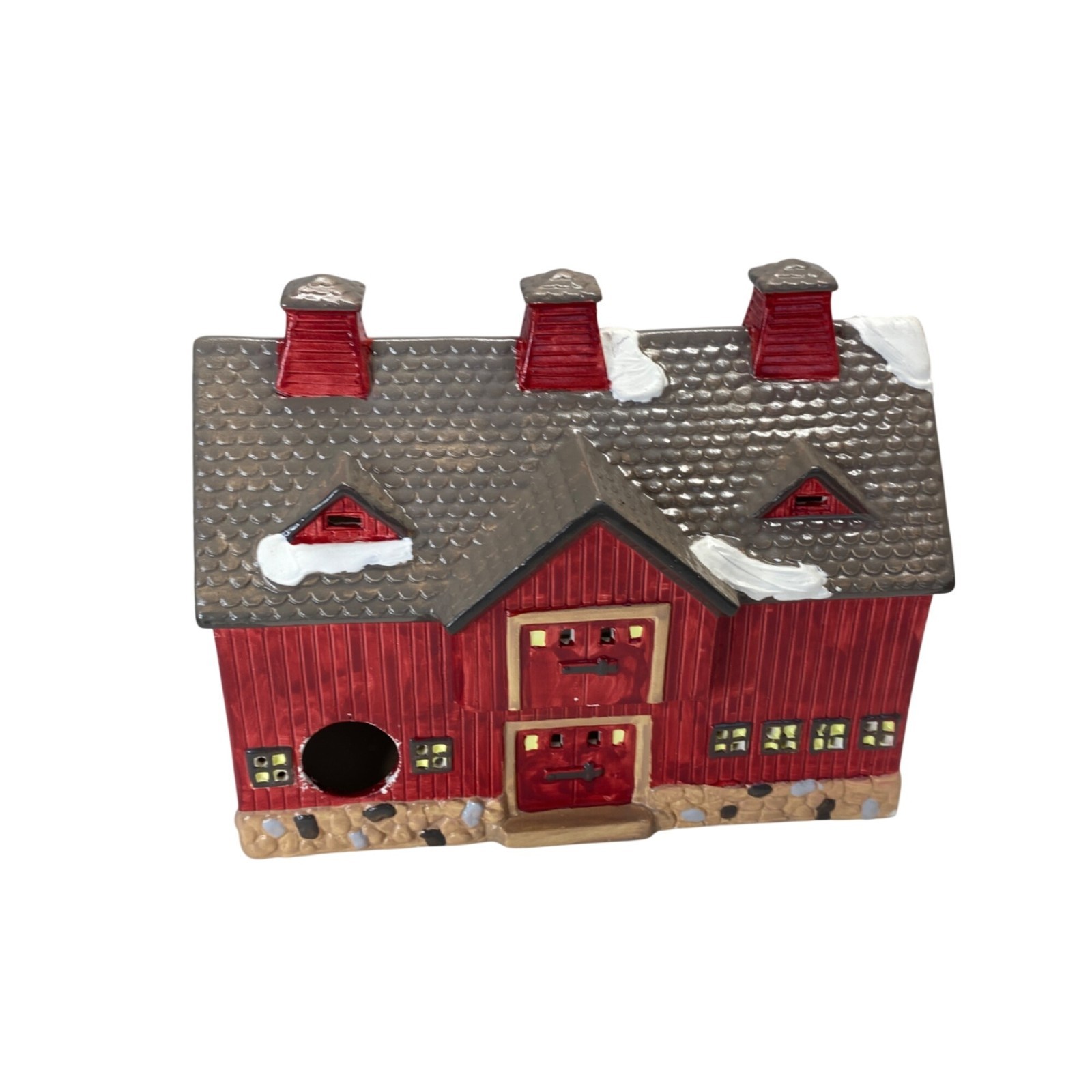 Department 56 Snowy Village Lighted Ceramic Red Barn Christmas Farmhouse Decor