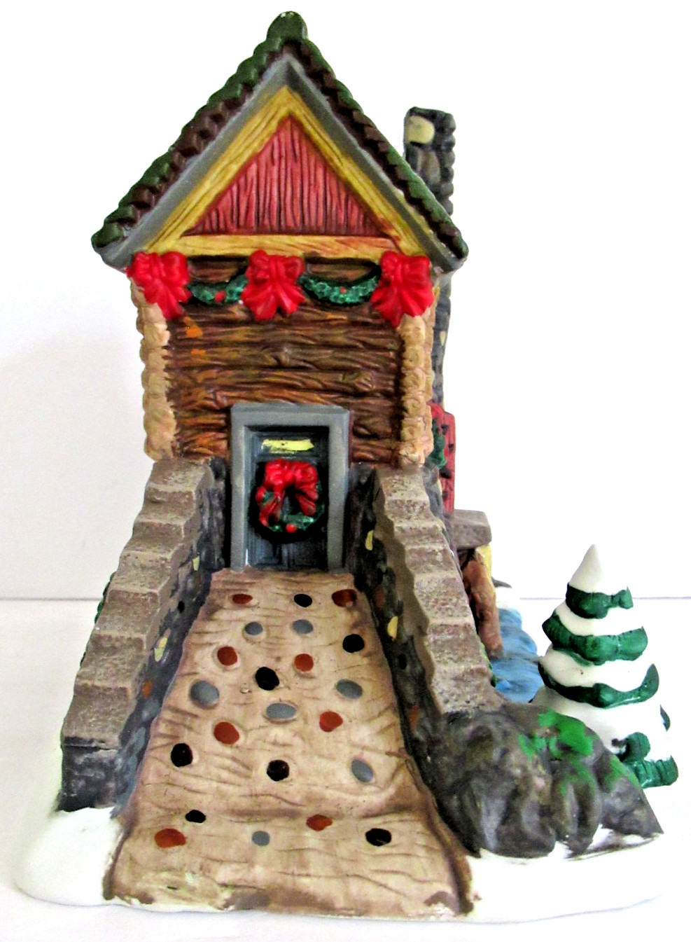 SANTA’S WORKBENCH “STONE BRIDGE WITH HOUSE” ~ (2001) ~ ** VILLAGE ACCESSORY **