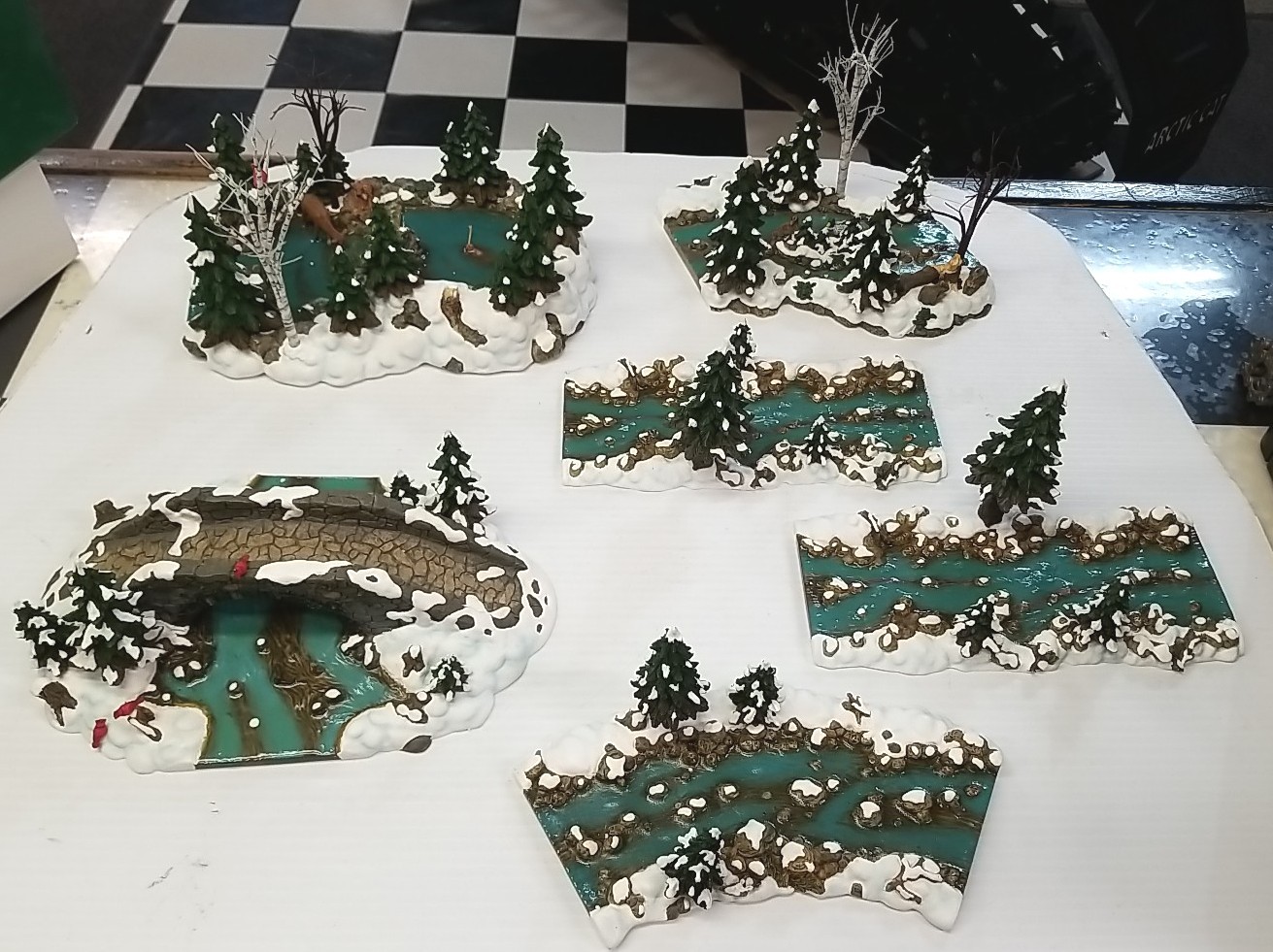 Department 56 Village Mill Creek Bridge, Pond, Pieces & Wildlife (box 148)