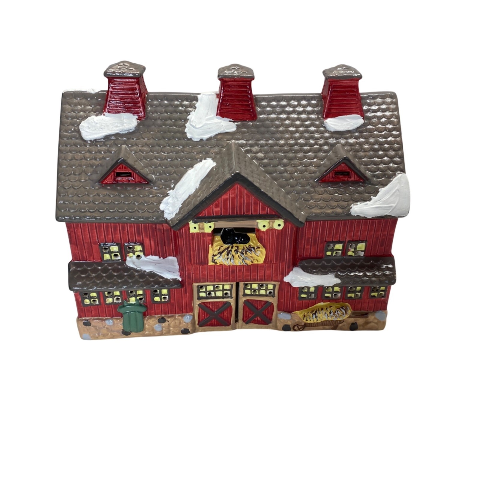 Department 56 Snowy Village Lighted Ceramic Red Barn Christmas Farmhouse Decor
