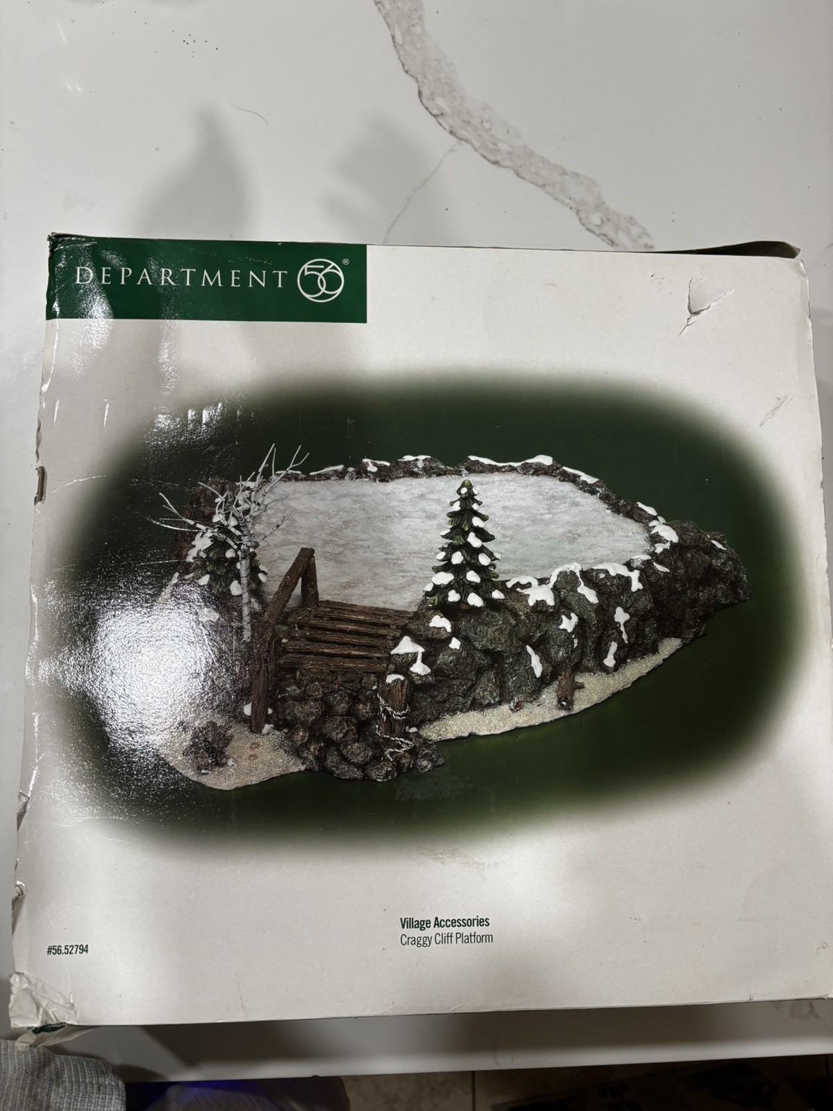 Dept 56 Craggy Cliff Platform Rocks Trees Village Accessories Retired In Box