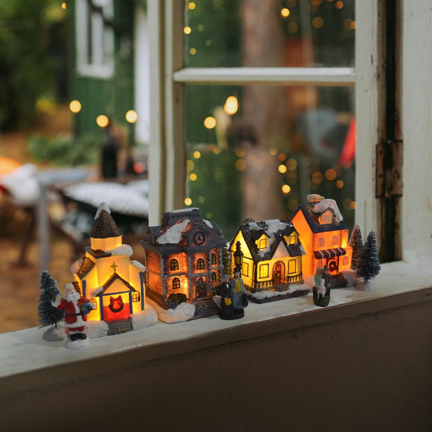 Charming LED Lighted Christmas Village Set – Indoor Holiday Decor for Families