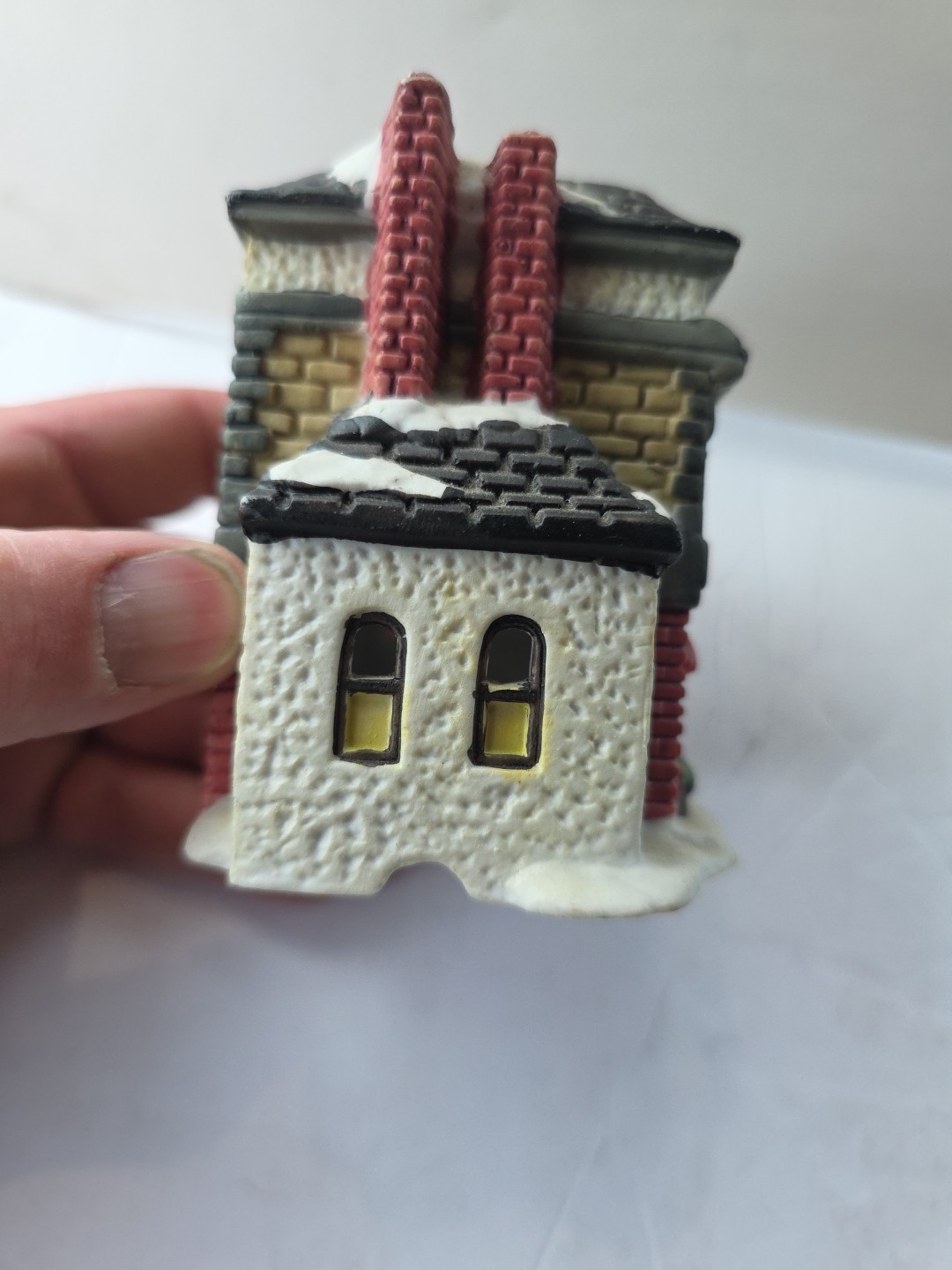 Christmas Village Bank Unbranded Mini Matte Finish Rare Has Light Capability