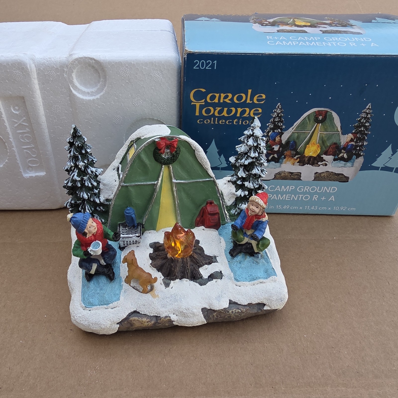 Carole Towne Collection R+A Camp Ground LED Lights Up Tent & Dog Christmas