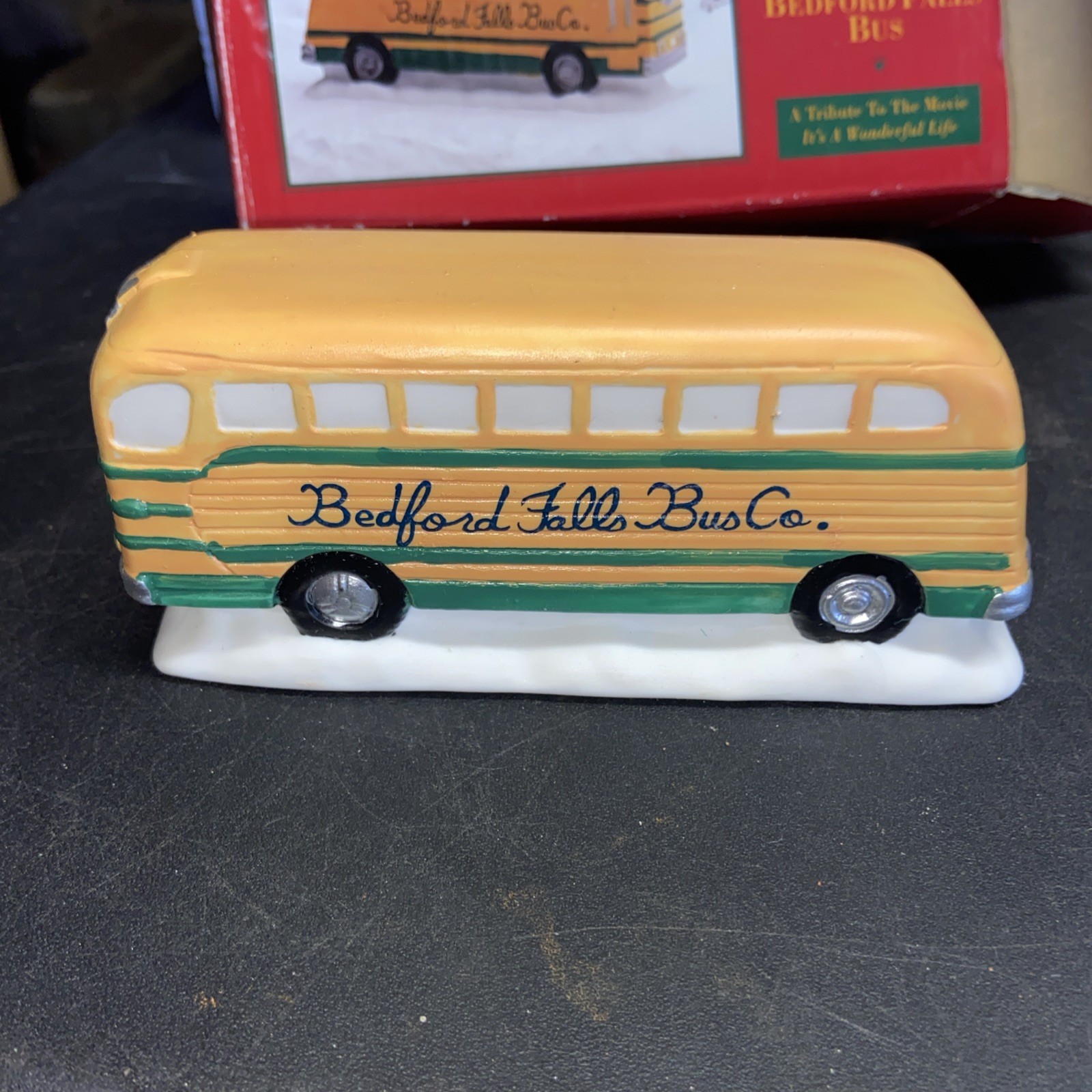 ITS A WONDERFUL HOLIDAY LIFE BEDFORD FALLS School Bus With Box 1996 Vintage