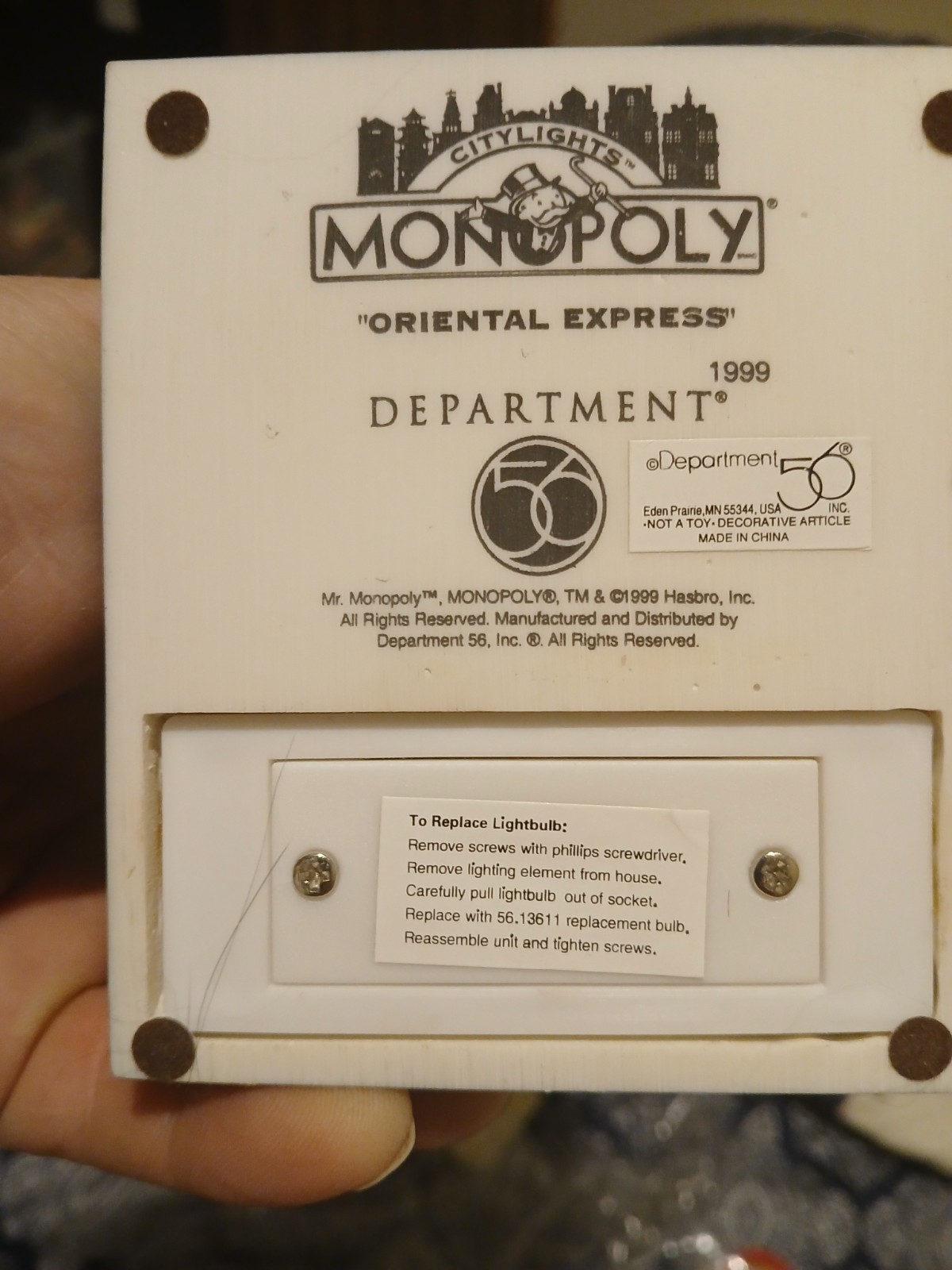 Department 56 Monopoly Oriental Express Building City lights house