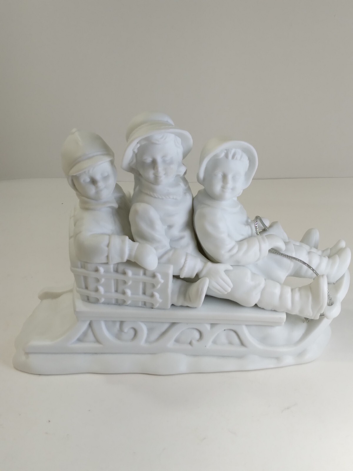 Dept 56 Christmas Winter Silhouette Sledding In The Snow White Figurine 78492