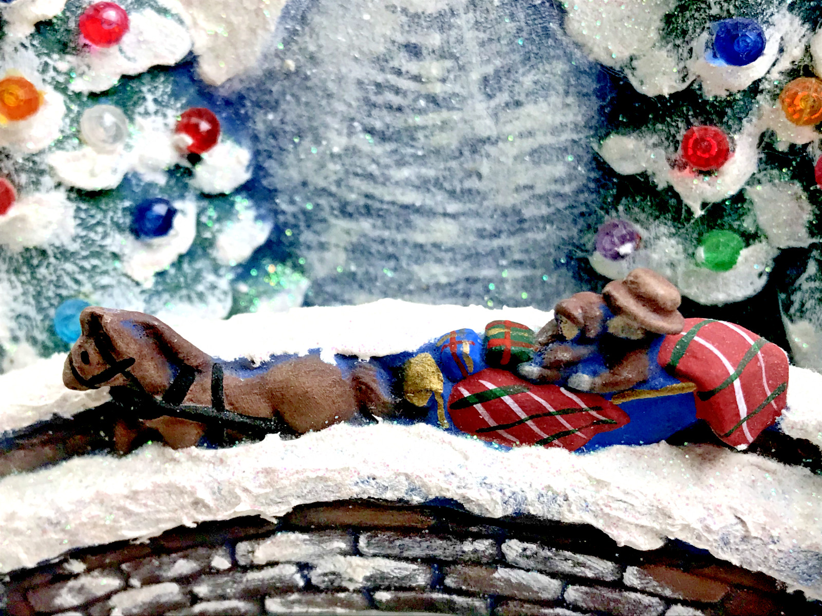 Lighted “Merry Christmas” Winter Scene w/Music and a Skating Snowman and Trees