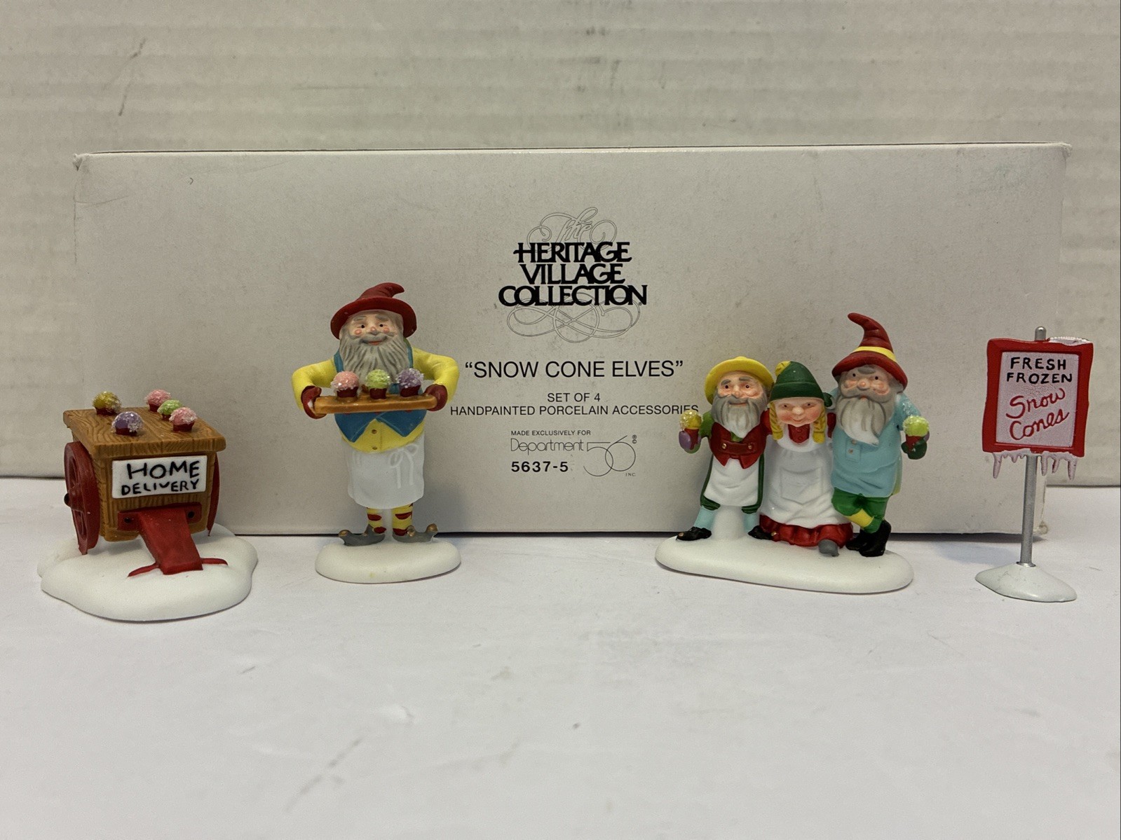 Pre-Owned/Used*Department 56 Set of 4 “Snow Cone Elves”*5637-5