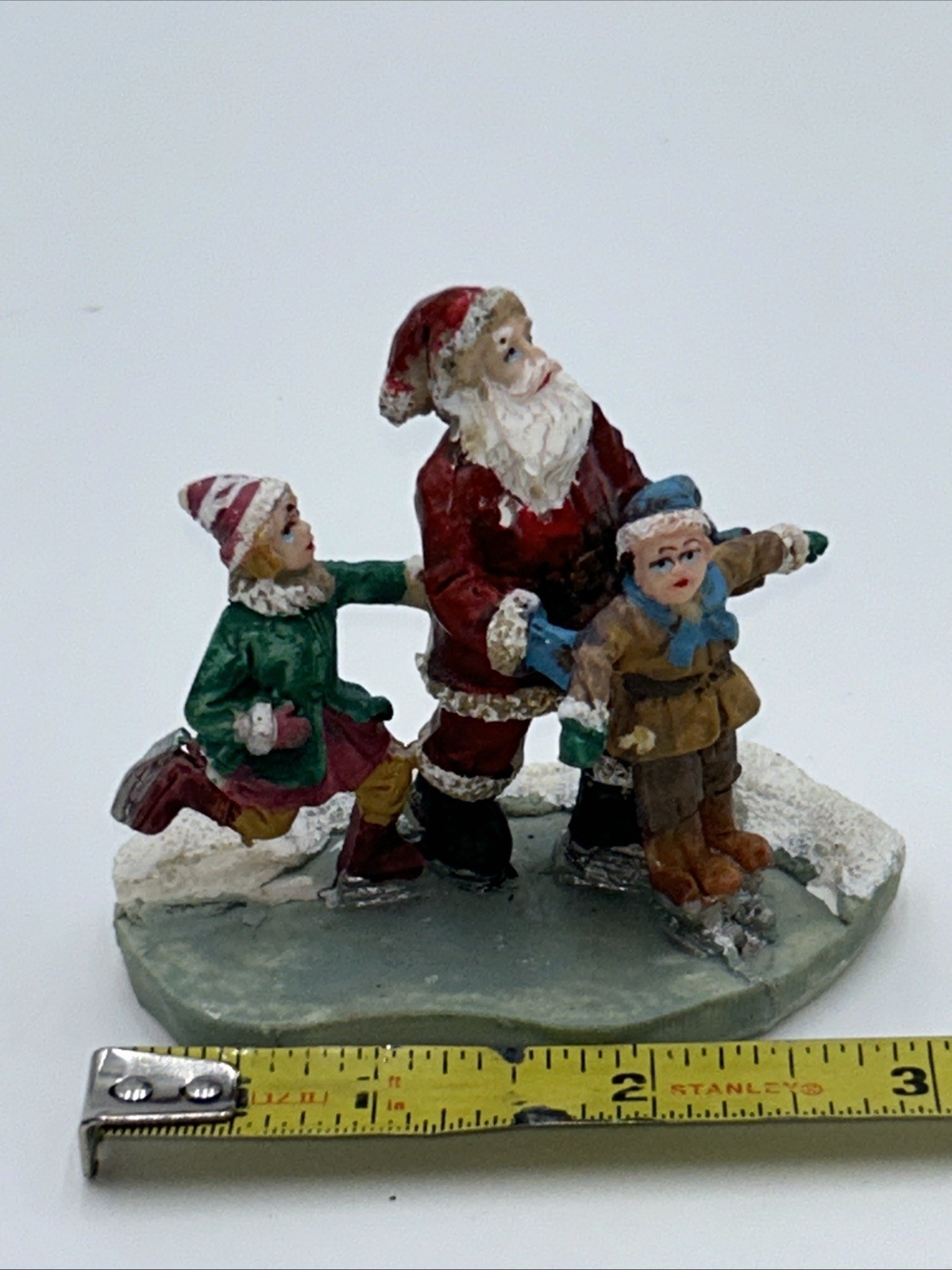 Vintage Christmas Village Accessory – Santa & Children Ice Skating Greenbrier