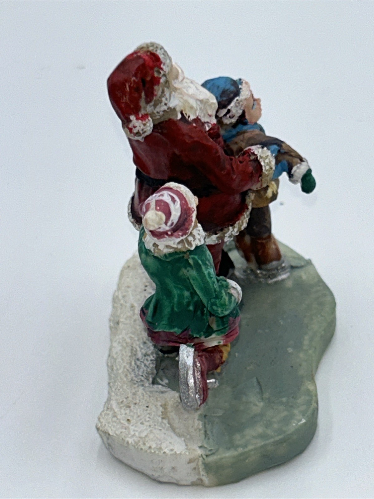 Vintage Christmas Village Accessory – Santa & Children Ice Skating Greenbrier