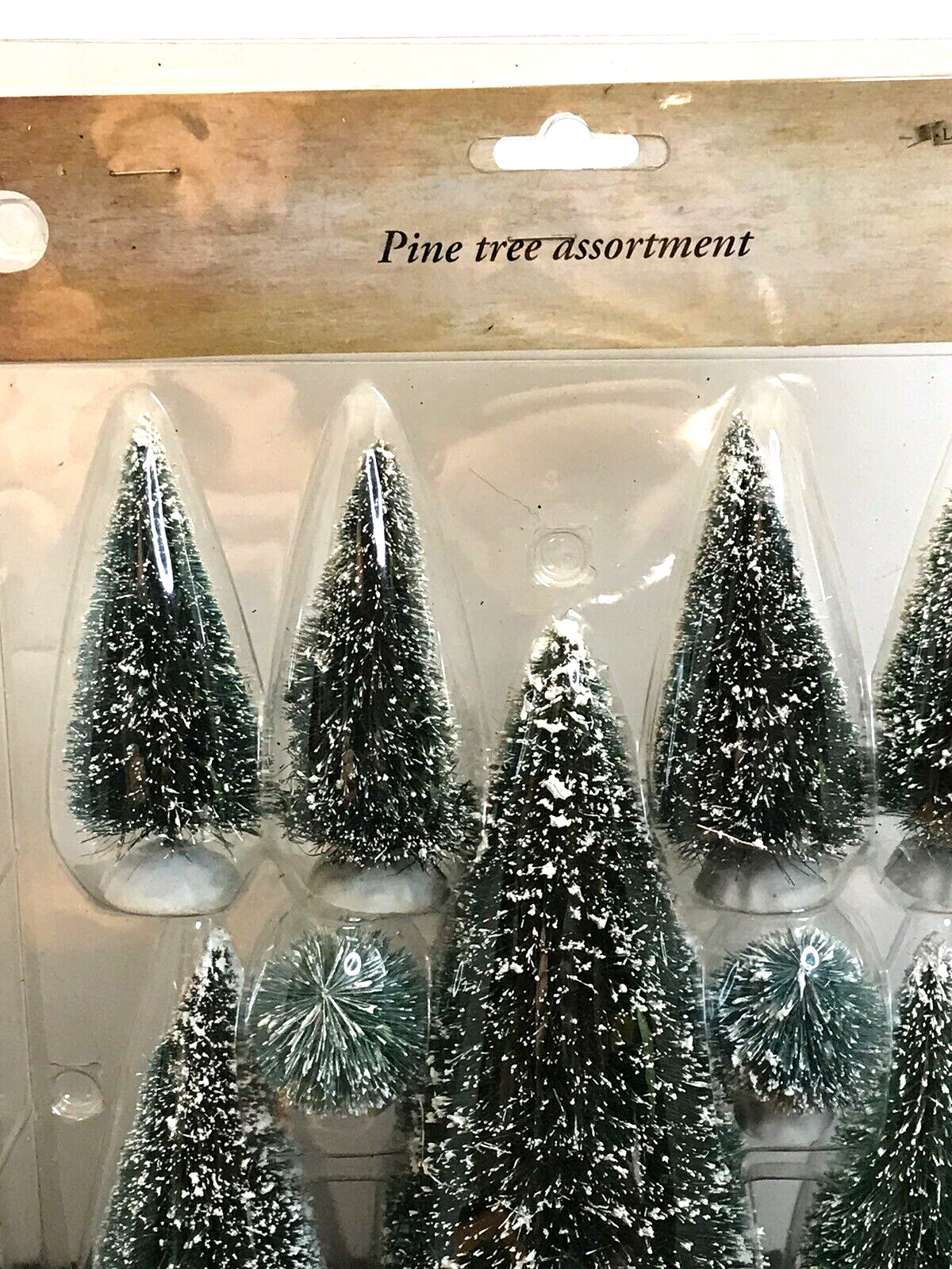 Vtg Lumineo Pine Tree 9 Piece Assorted Christmas Village Trees Decor T1