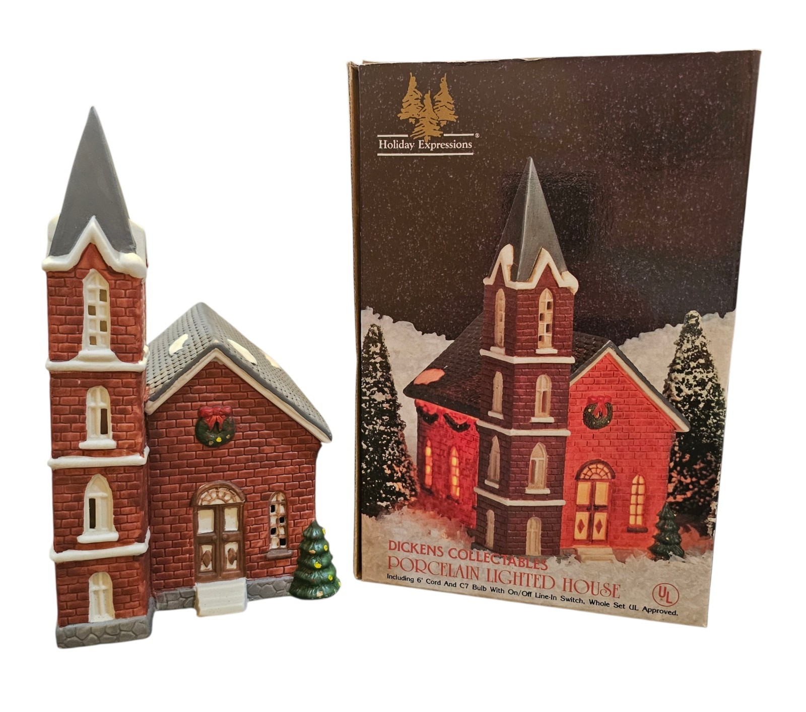 Dickens Collectables Handpainted Porcelain Lighted House 1992 Holiday Expression
