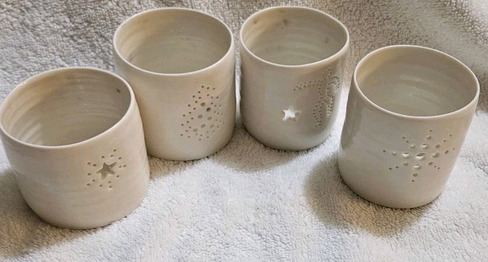 Handmade Luna Lighting Set Of Four Porcelain Tea Lights Beautiful London