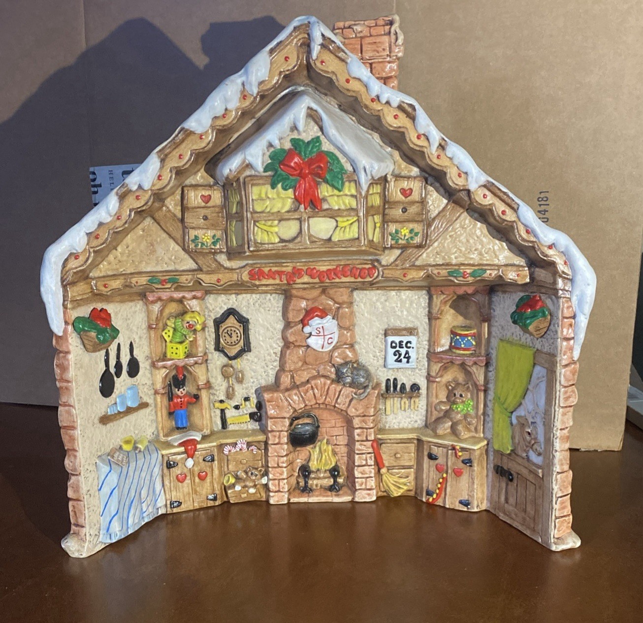 VTG 1980’s Provincial Mold Ceramic Santa’s Workshop #81