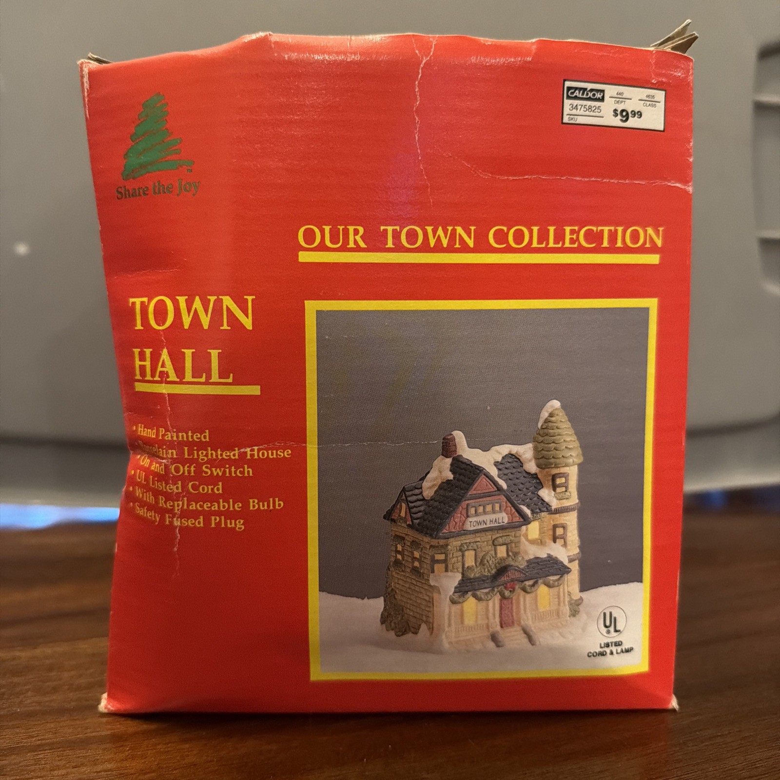 Vintage Share The Joy-Our Town Collection Christmas Village town hall