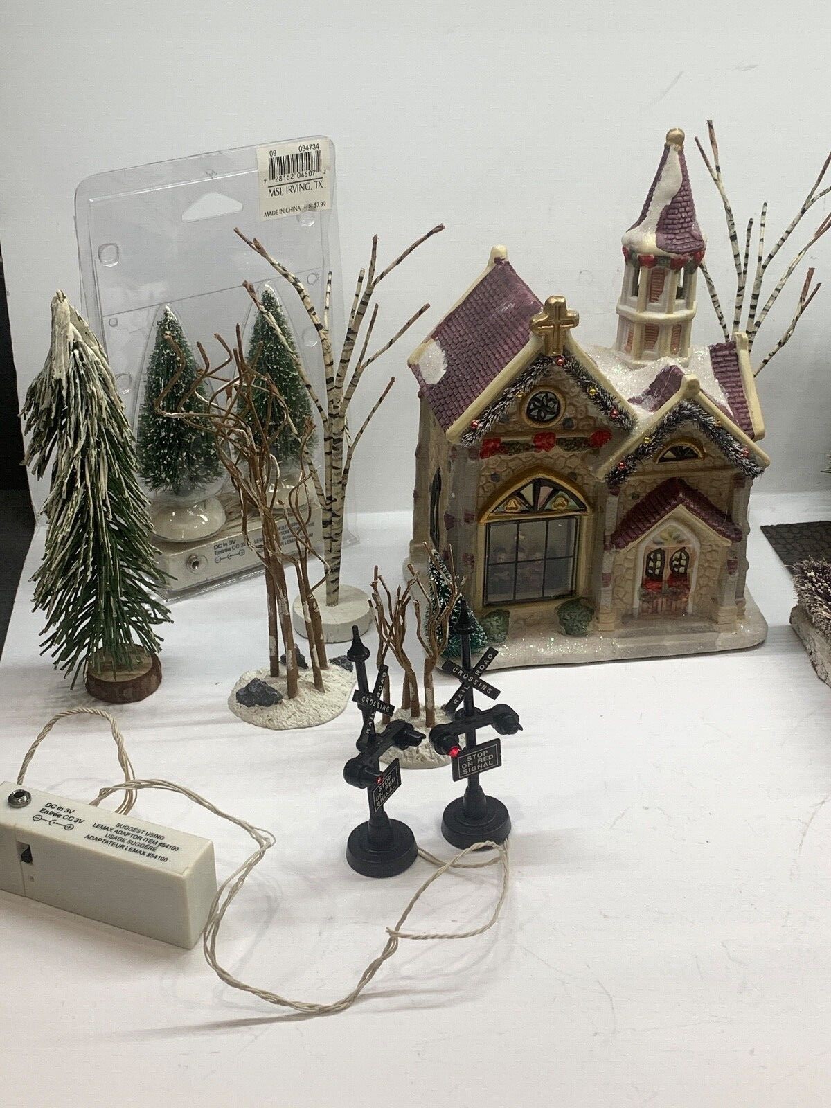 Vintage Miniature Christmas Set Village, 20 Pieces, Christmas Village Display, 