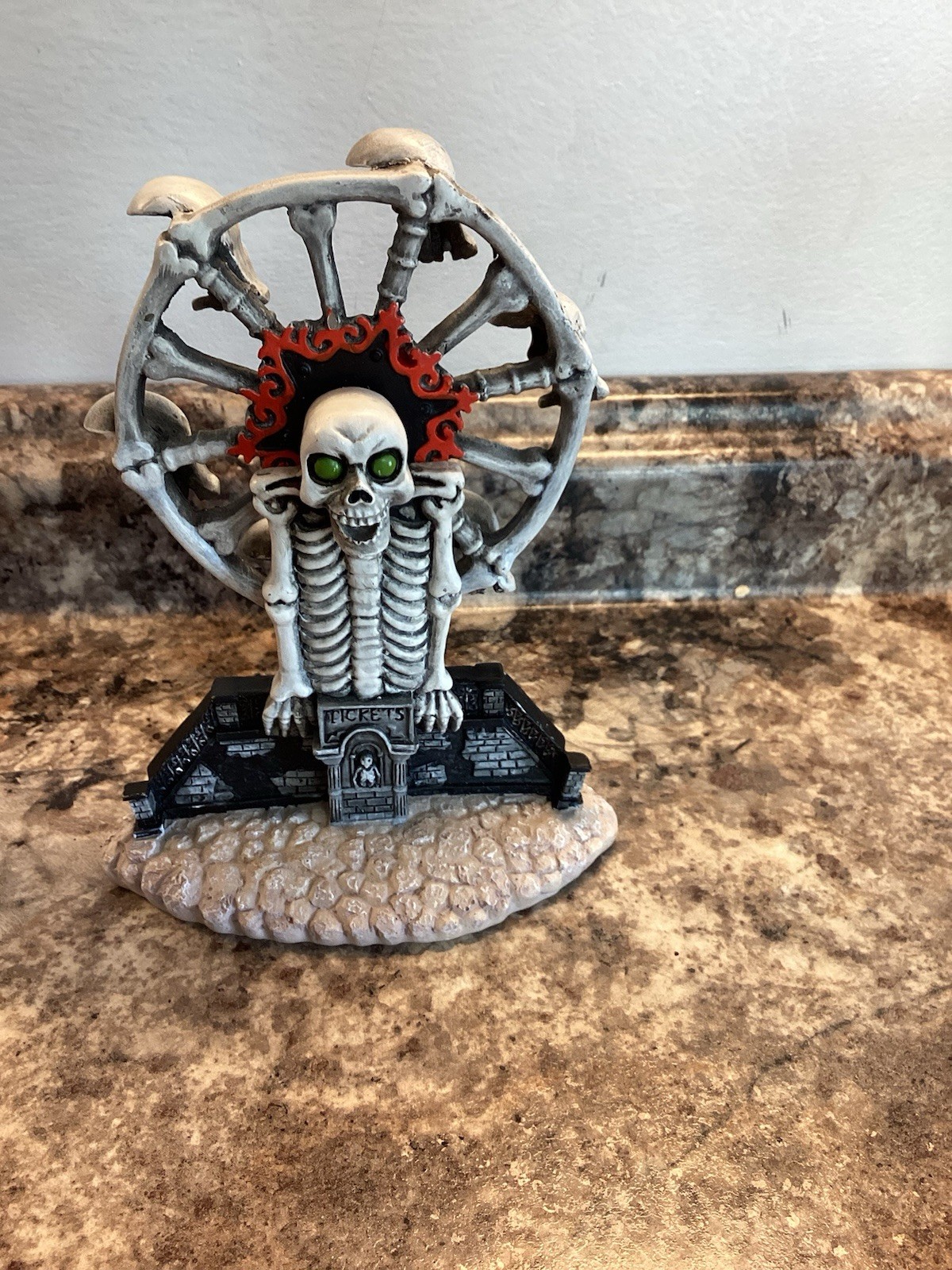 Halloween Skeleton Ferris Wheel 7” Tall Carnival Spooky Halloween Town Setup