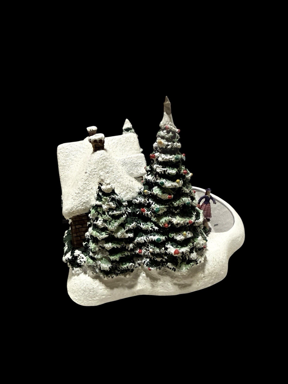Telaflora Thomas Kincade Painter of Light 2004 Skaters Pond Lighted Winter Scene