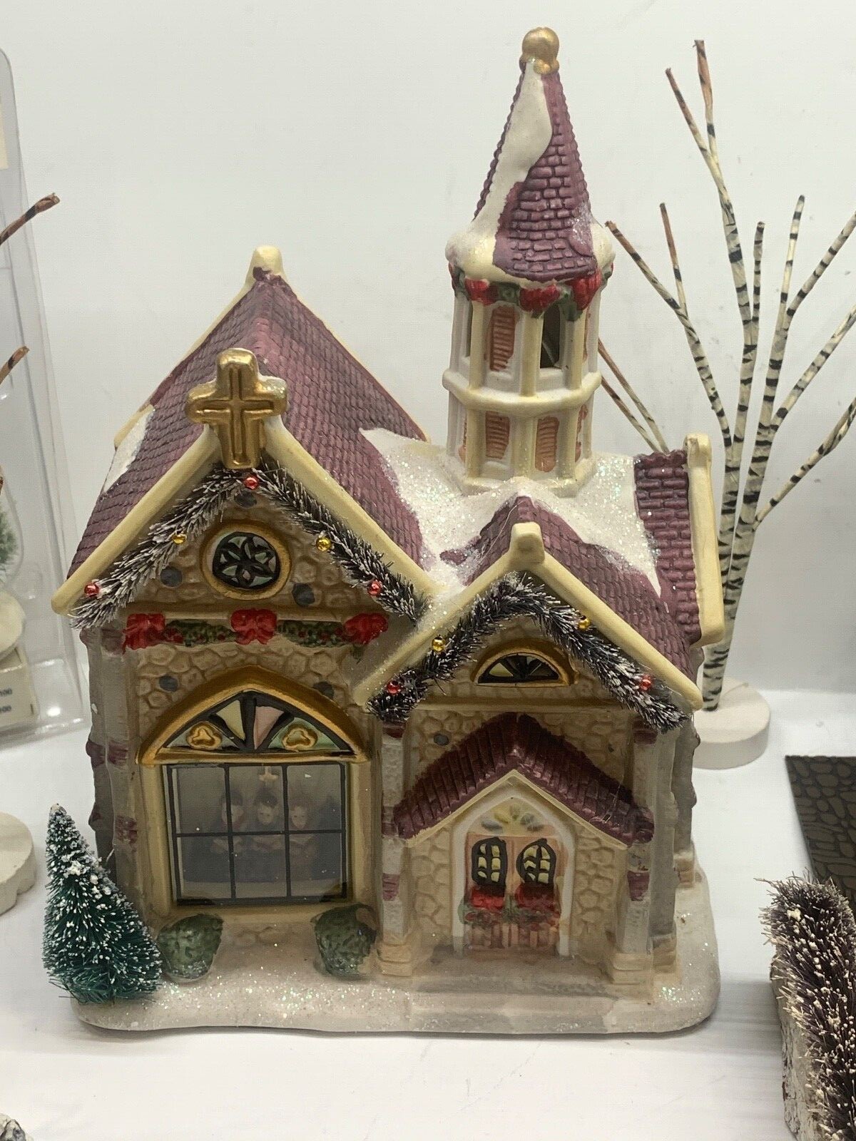 Vintage Miniature Christmas Set Village, 20 Pieces, Christmas Village Display, 