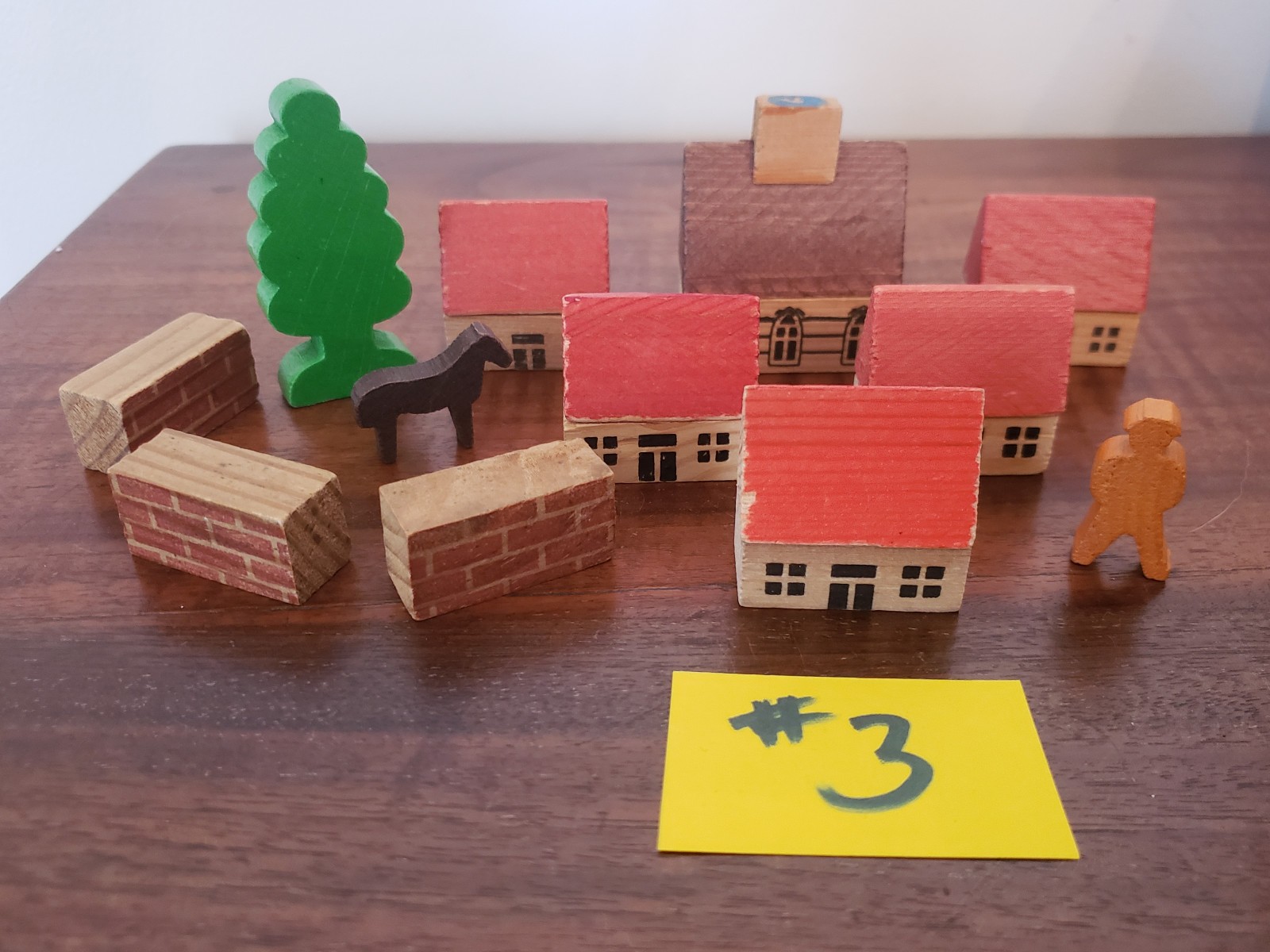 VINTAGE 12 PC Erzgebirge MINIATURE E. German VILLAGE Wood PUTZ CHRISTMAS #3