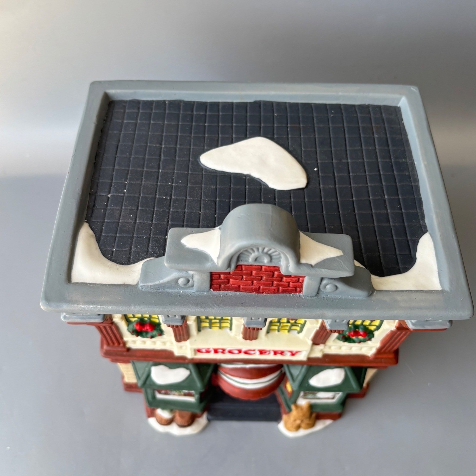 Vtg Heartland Valley Christmas Village Ceramic Grocery Store Lighted Decor
